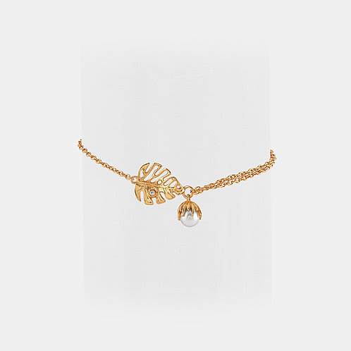 Thriving Leaf Bracelet Gold Plated 925 Silver