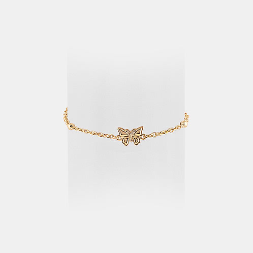 Social Butterfly Bracelet in Gold Plated 925 Silver For Kids