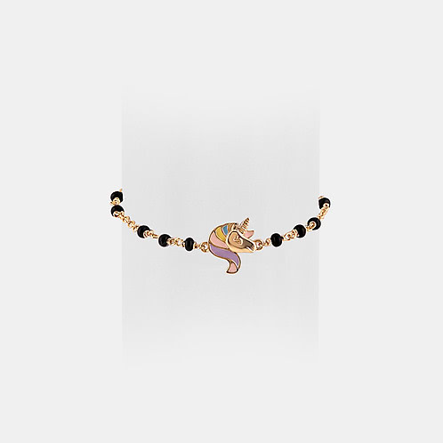 Magical Unicorn Bracelet in Gold Plated 925 Silver For Kids