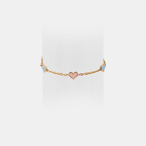 Little Hearts Bracelet in Gold Plated 925 Silver For Kids