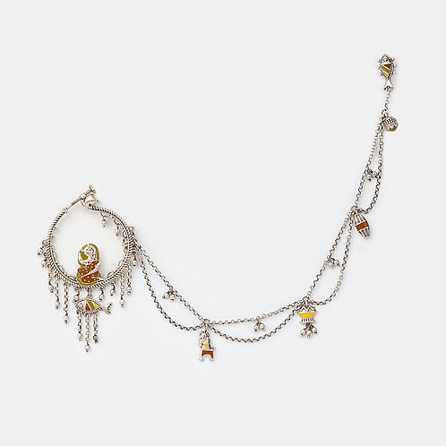 Ekatra Nose Ring in Oxidised 925 Silver