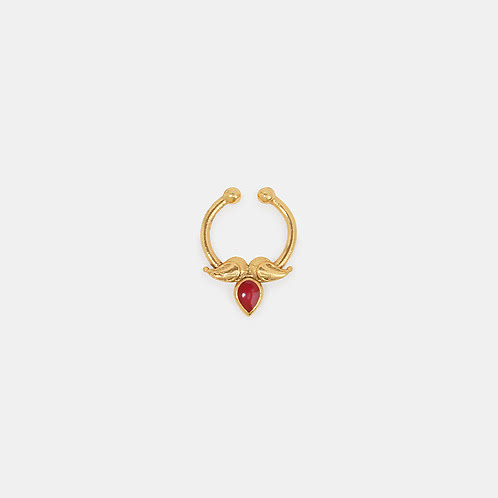 Gopuram Nose Ring in Gold Plated 925 Silver