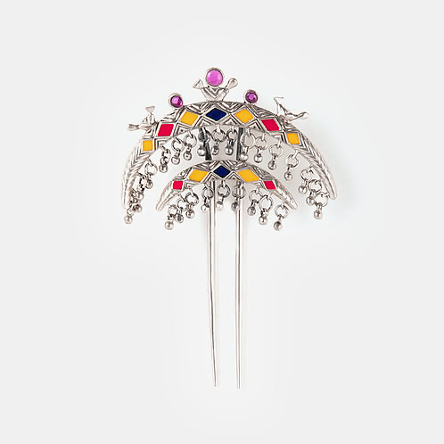 Sudo Motif Juda Pin in Oxidised 925 Silver