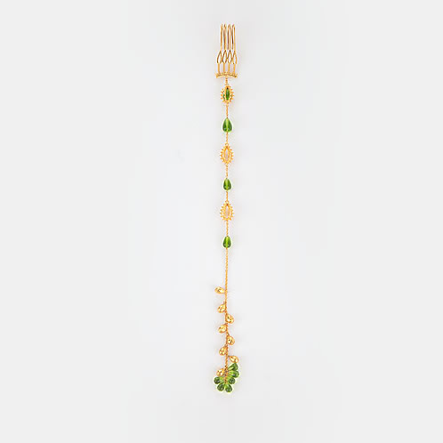 Opuntia Bloom Hair Chain in Gold Plated 925 Silver