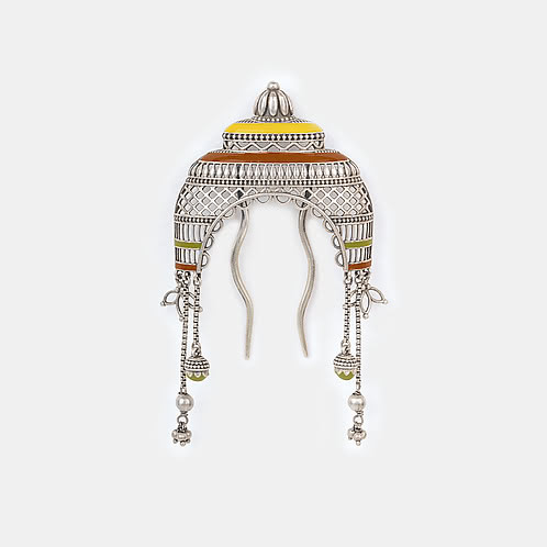 Palki Juda Pin in Oxidised 925 Silver