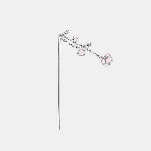 Bring in the Smiles Heart Bun Stick in 925 Silver