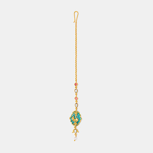 Nakhrewali Dulhan Maang Teeka In Gold Plated 925 Silver