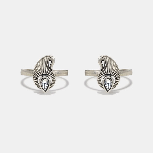Dhoom Dhaam Toe Rings in 925 Oxidised Silver