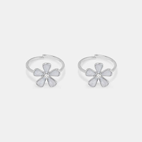 Iris Flower and Butterfly 925 Silver Toe Rings