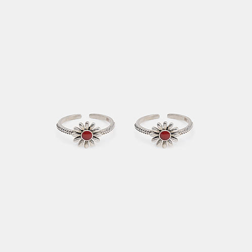 Phool Toe Rings in 925 Silver