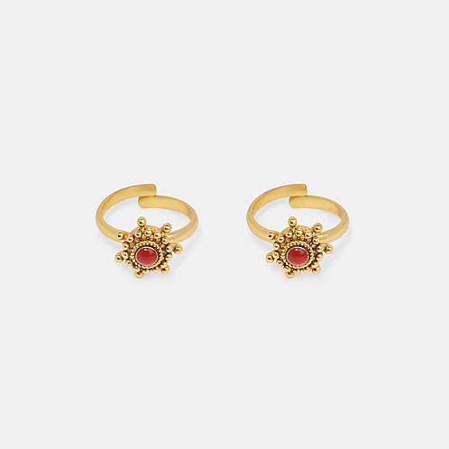Oviyam Toe Rings in Gold Plated 925 Silver