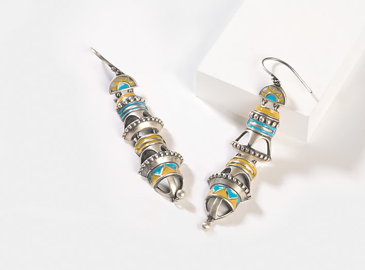 Antique Patra Pillar Earrings