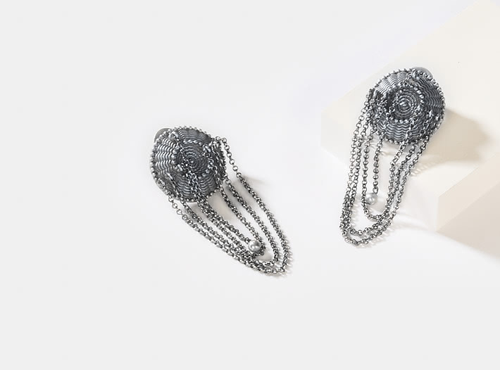 Antique Telin Shield Earrings