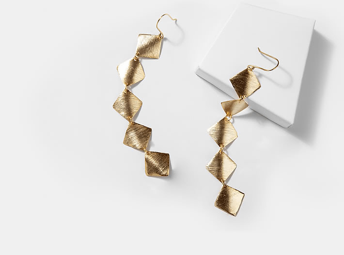 Checklist Earrings in Gold Plating