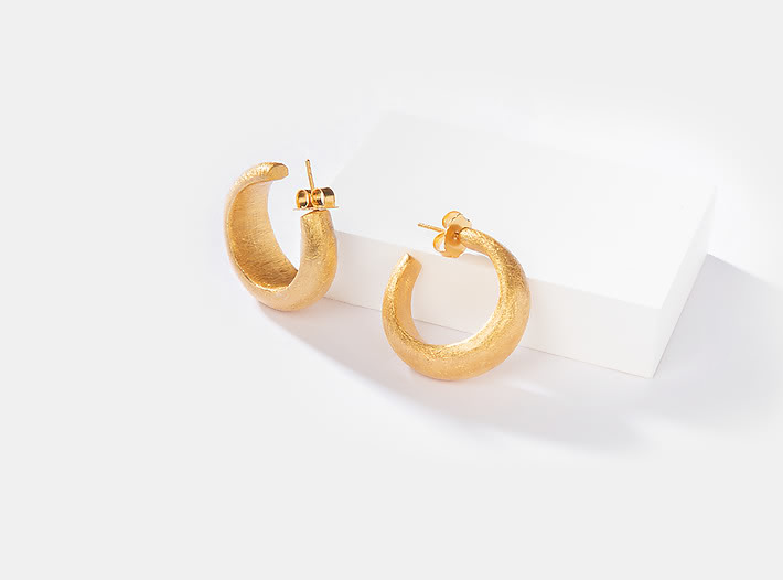 Hailey B Hoops in Gold Plating