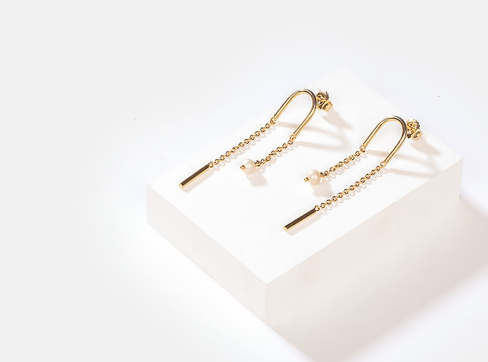 Slick Mode Earrings in Gold Plating