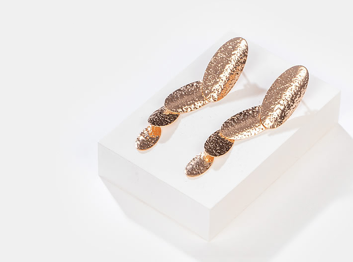 Slide Away Earrings in Rose Gold Plating