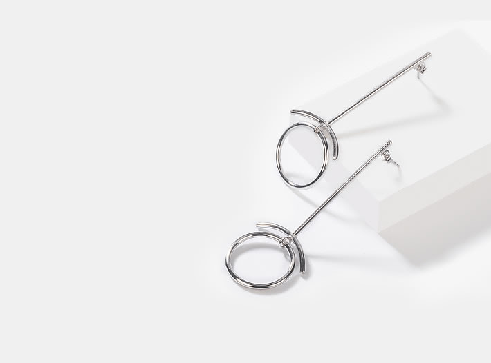 Love Yourself Earrings in Rhodium Plating