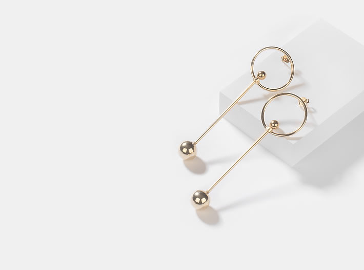 Girl On Fire Earrings in Gold Plating