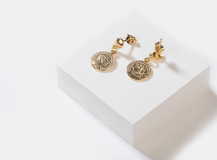 On a Dime Earrings in Gold Plating