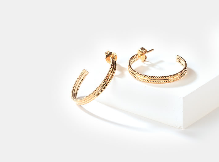 TGIF Earrings in Gold Plating