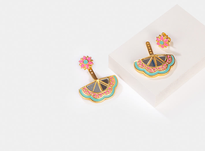 Genda Phool Earrings in Gold Plated Brass