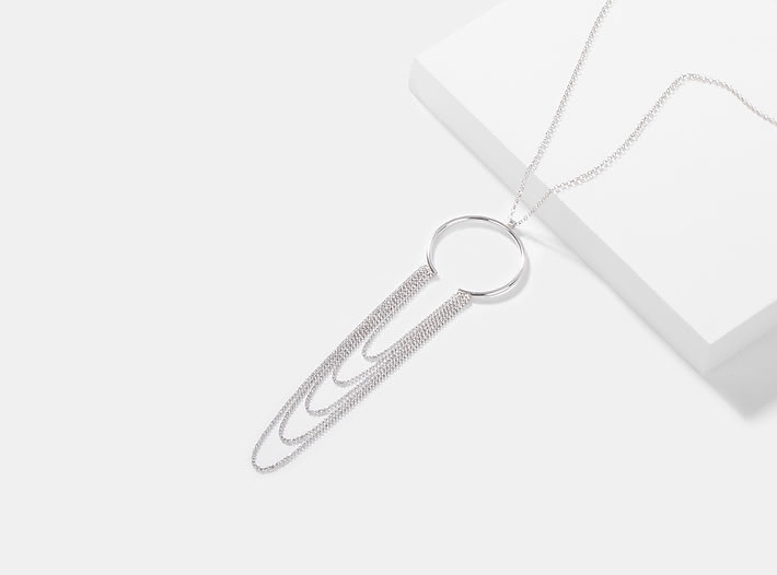 Firework Necklace in Rhodium Plating