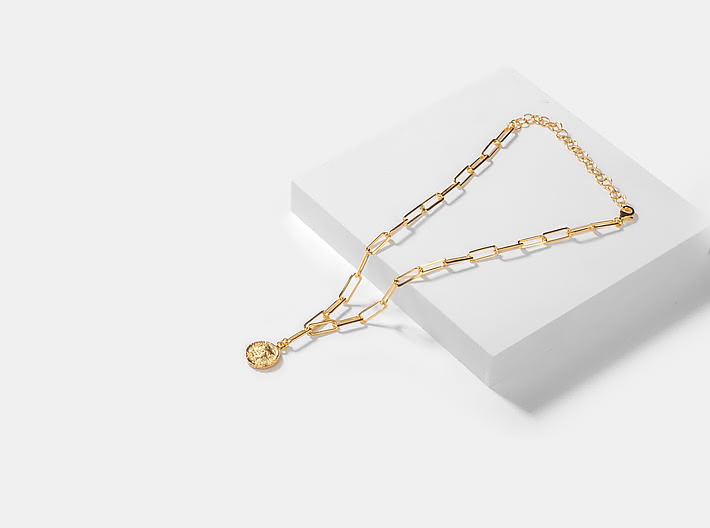 Rolling In It Necklace in Gold Plating