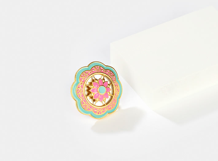 Genda Phool Ring in Gold Plated Brass