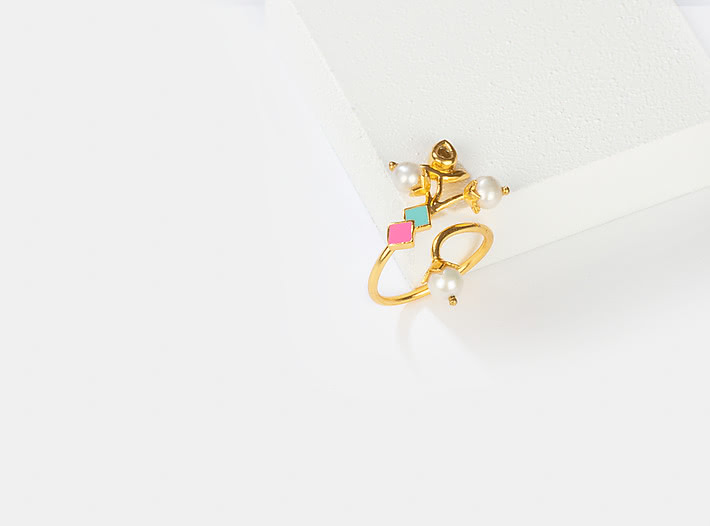 Morni Banke Ring in Gold Plated Brass